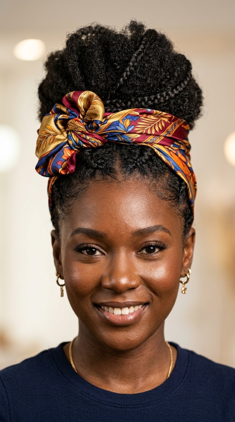 Pineapple with Silk Scarf Accents