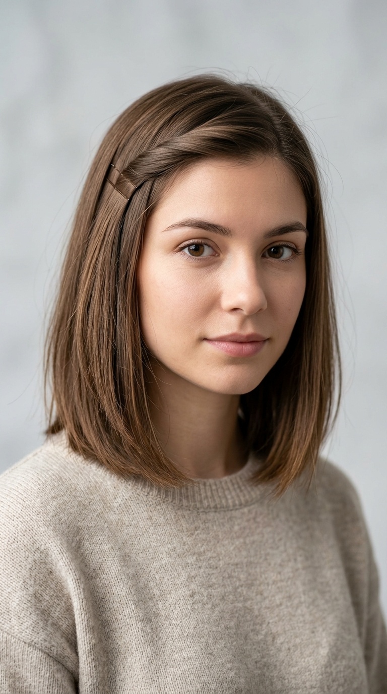 Pinned-Back Bangs