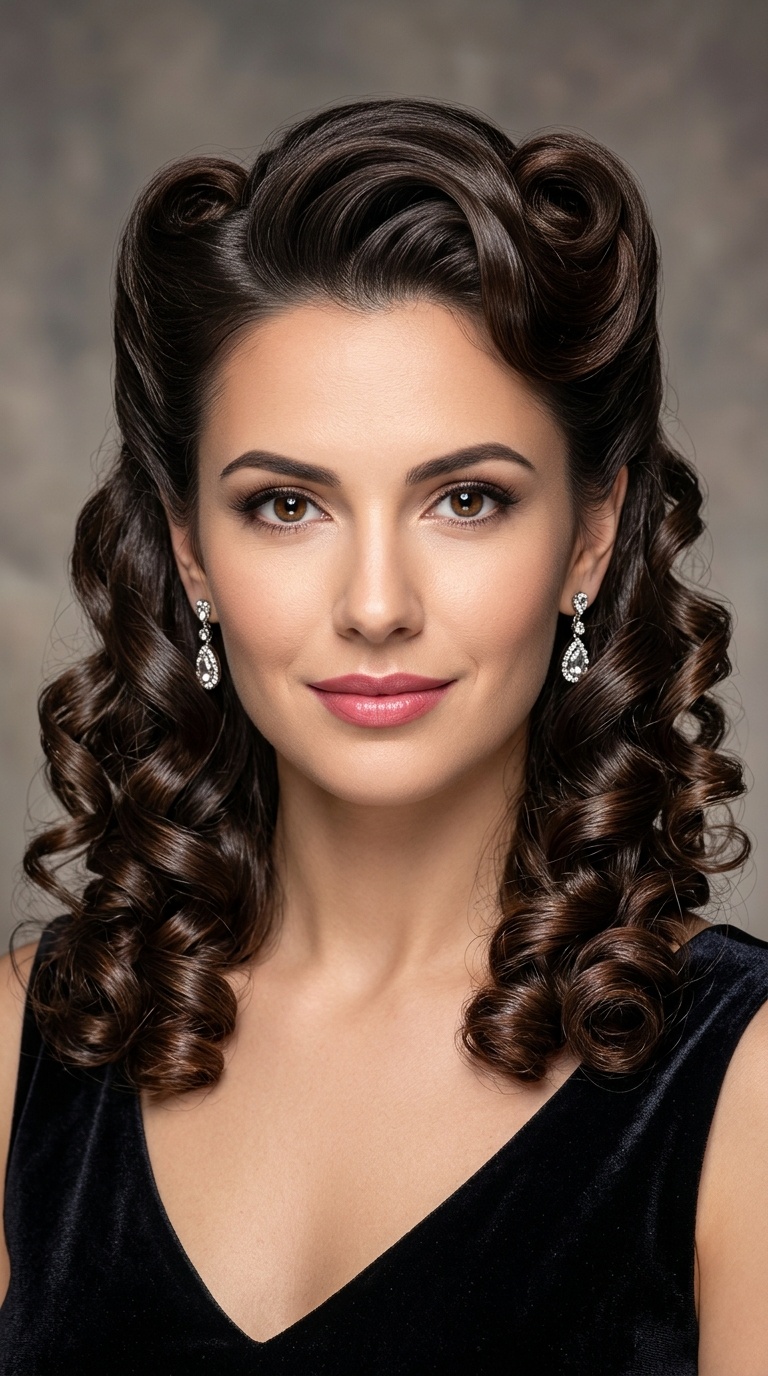 Pinned-Back Vintage Curls