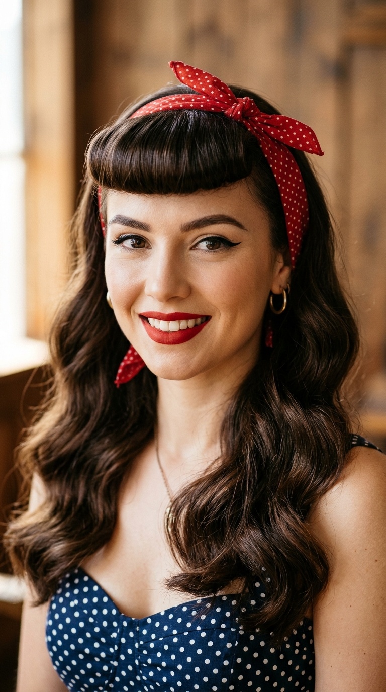 Pinned Fringe with Loose Hollywood Waves