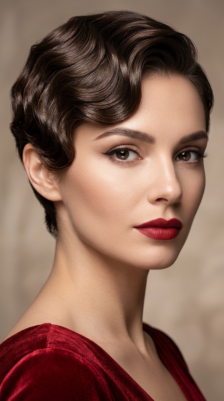 Pixie Cut with Finger Waves