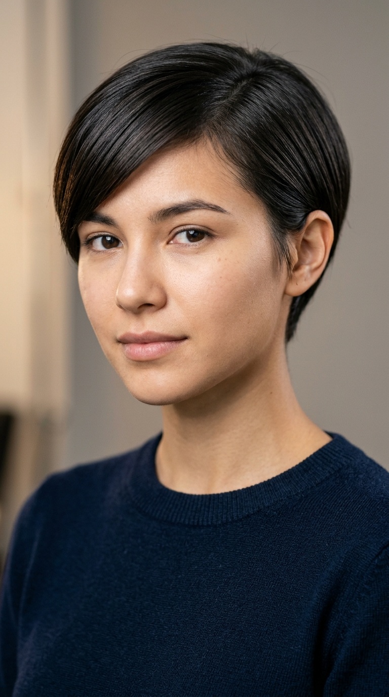 Pixie Cut with Tucked Side Fringe