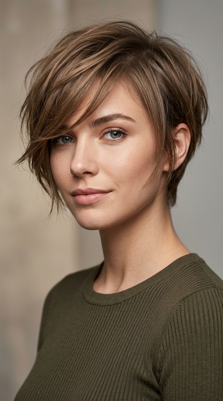 Pixie with Long Side-Swept Fringe