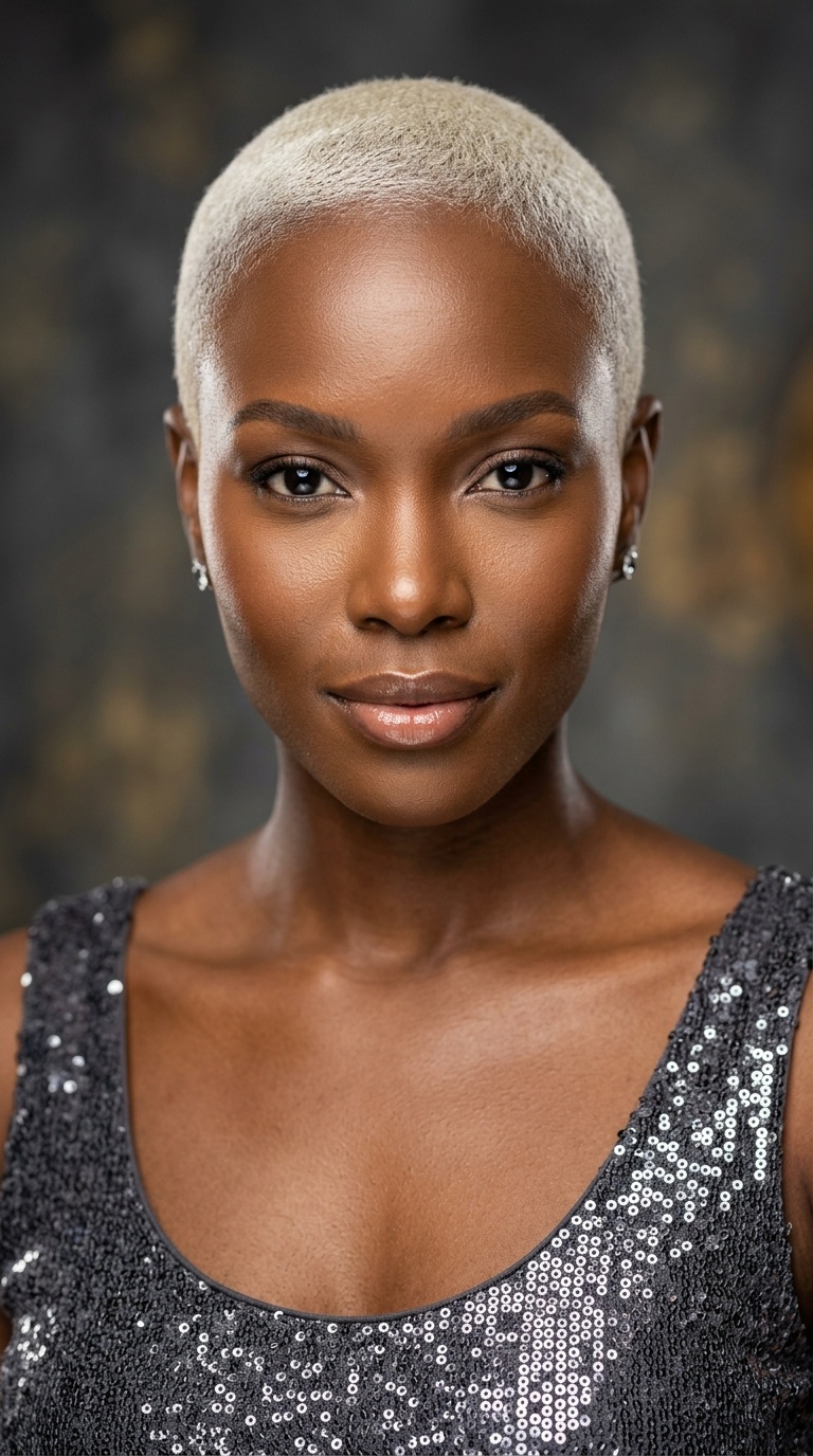 Platinum Blonde Buzz Cut