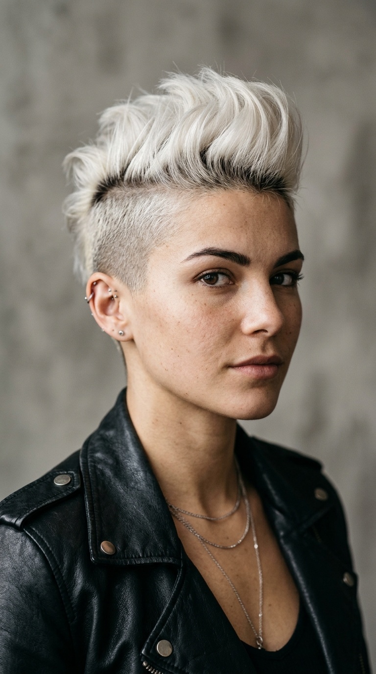 Platinum Blonde Buzz-Sided Mohawk