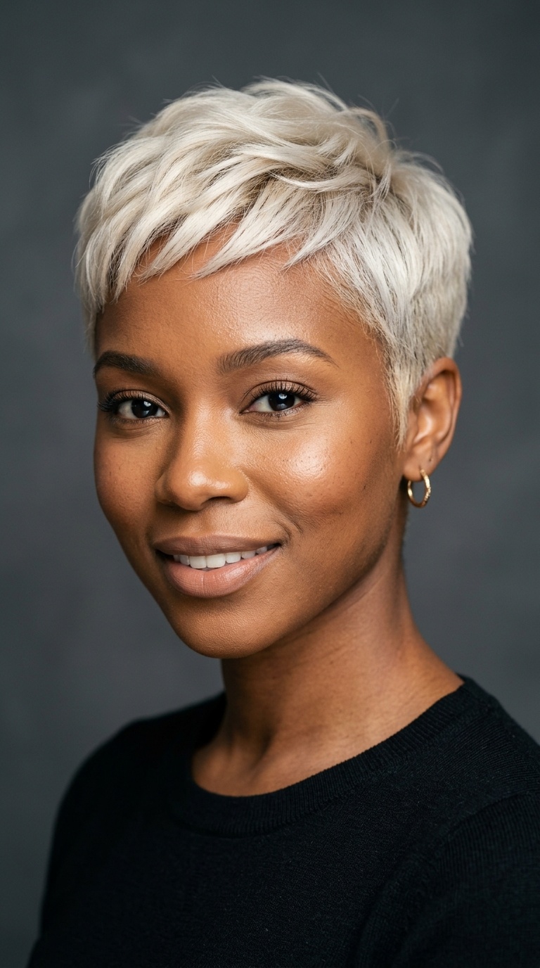 Platinum Blonde Cropped Cut