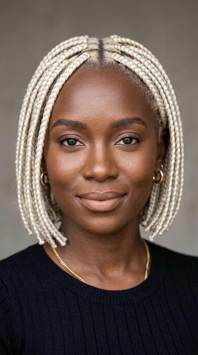 Platinum Blonde Short Braids