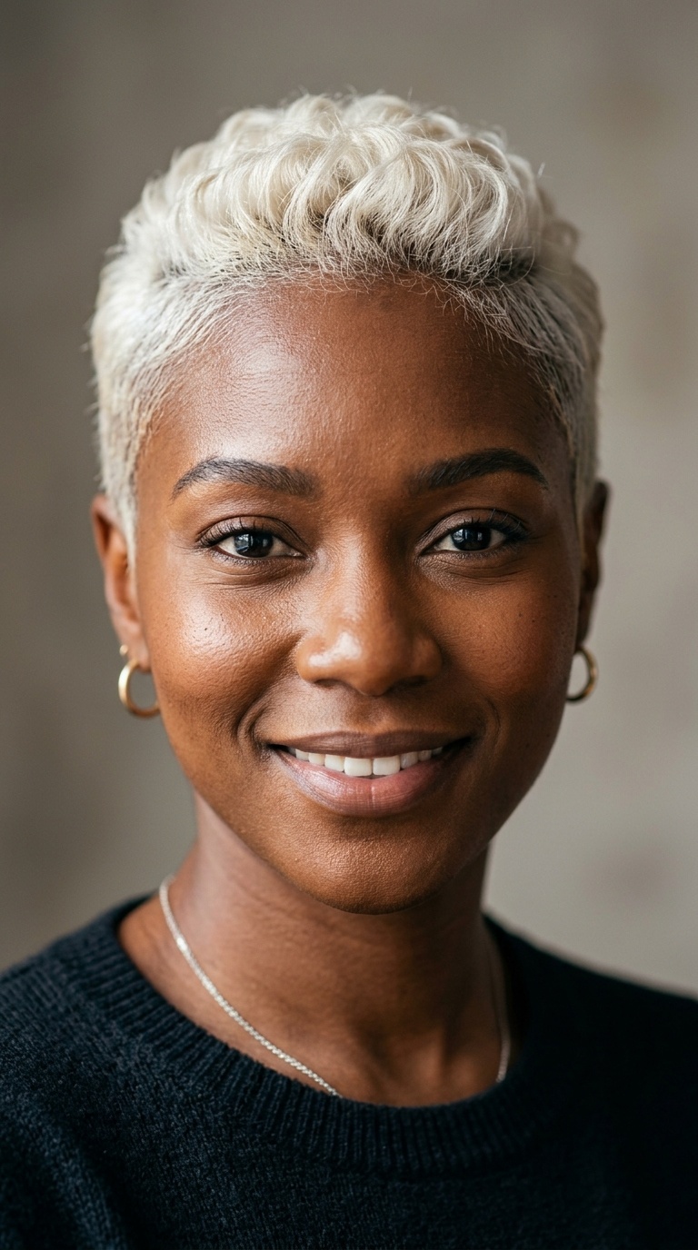 Platinum Blonde Tapered Cut