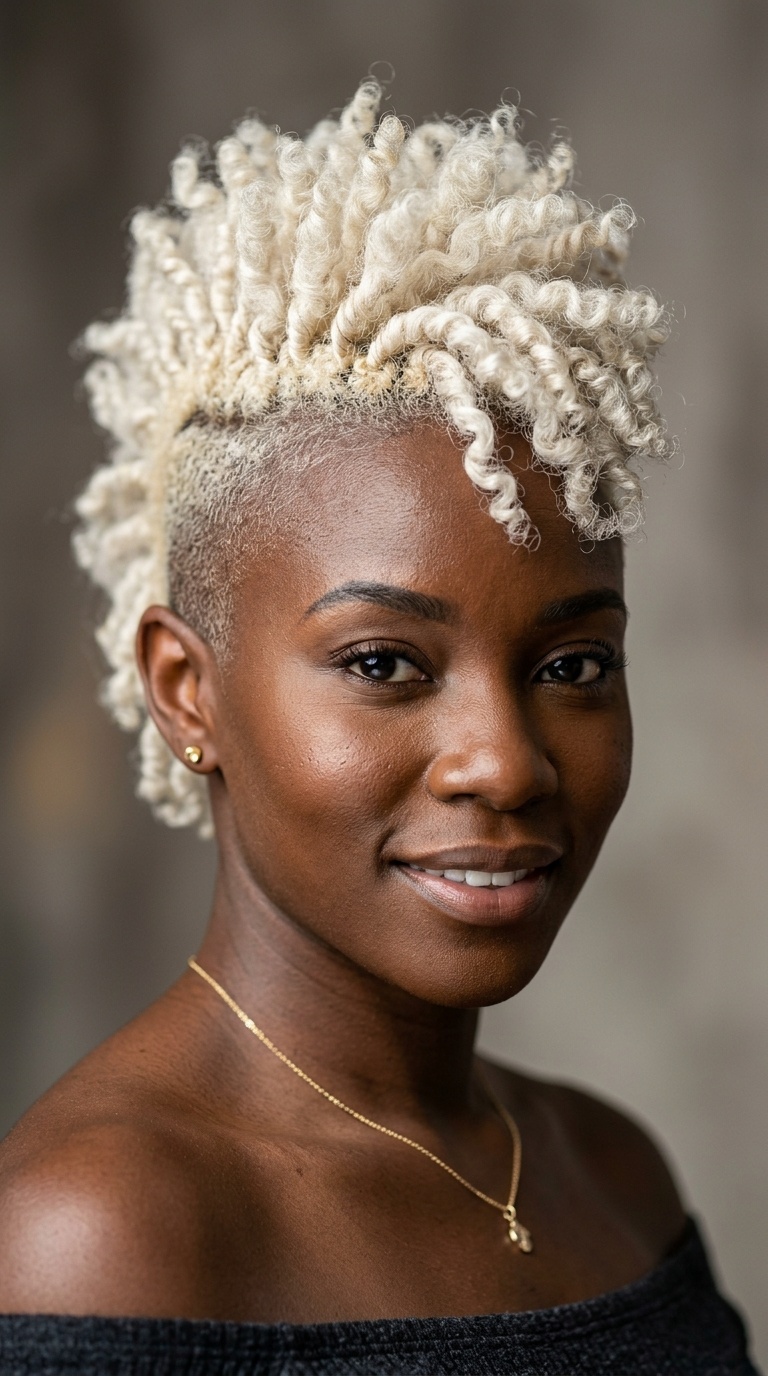 Platinum Blonde Textured Mohawk