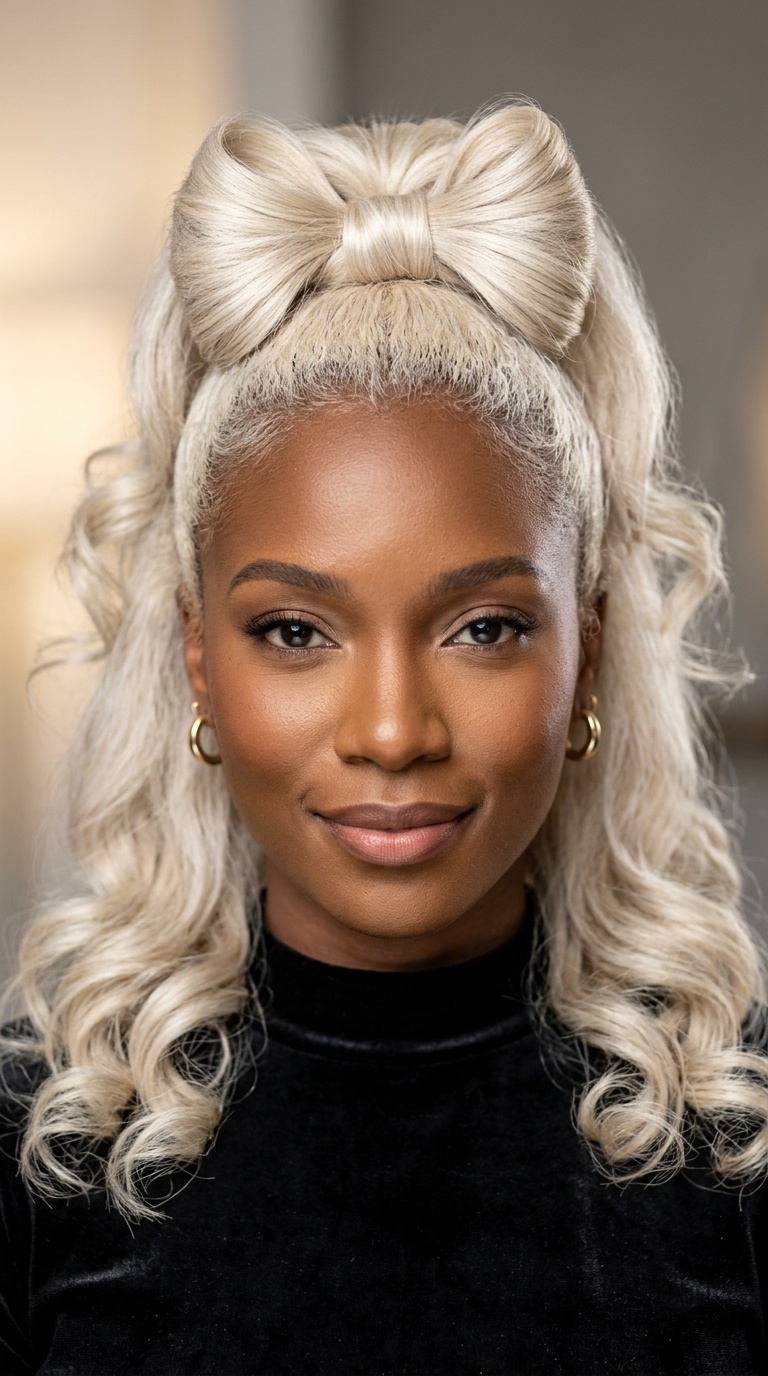 Platinum Half-Up Bow Style