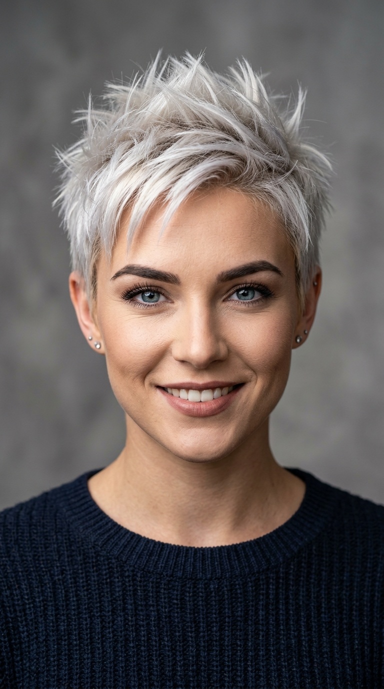 Platinum Pixie with Frosted Tips