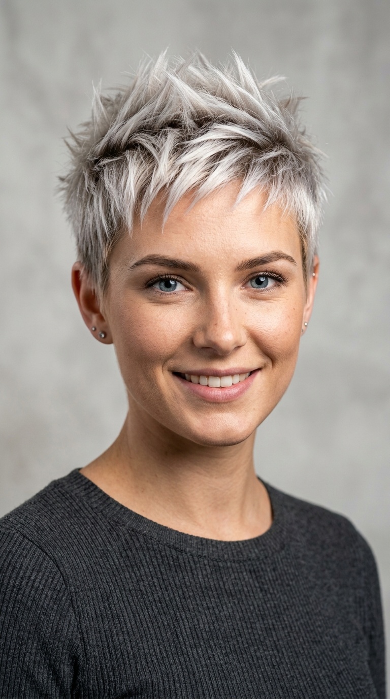 Platinum Pixie with Frosted Tips