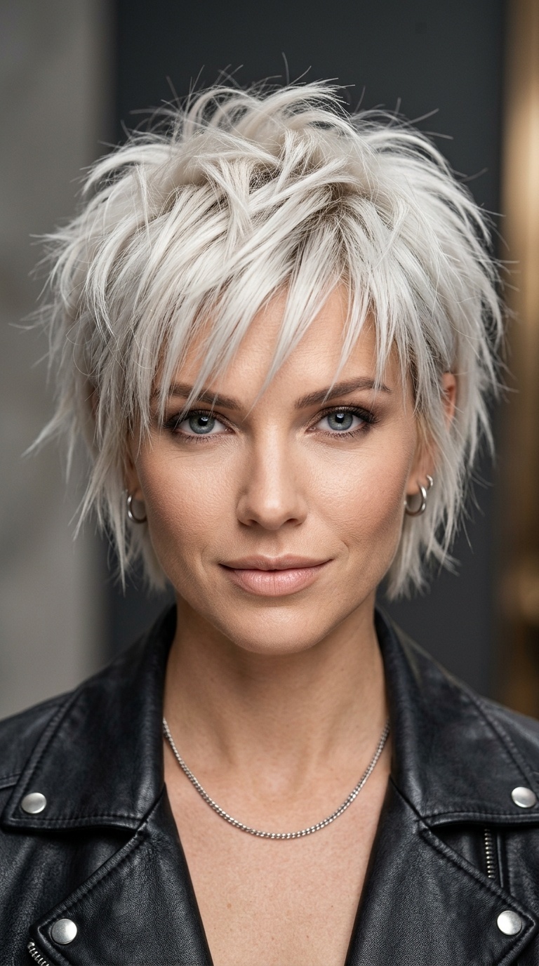 Platinum Spiky Textured Bob