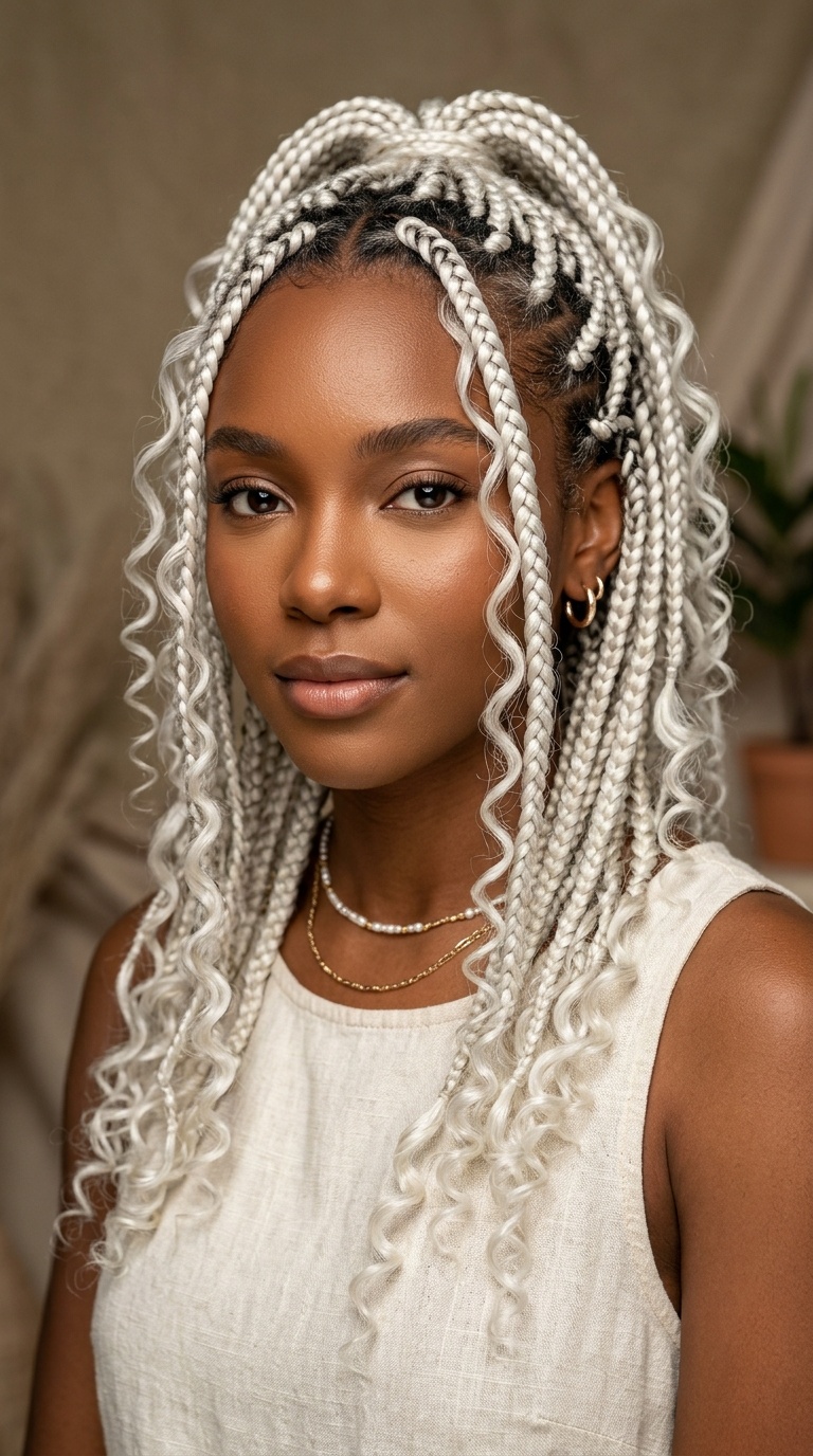 Platinum White Boho Braids