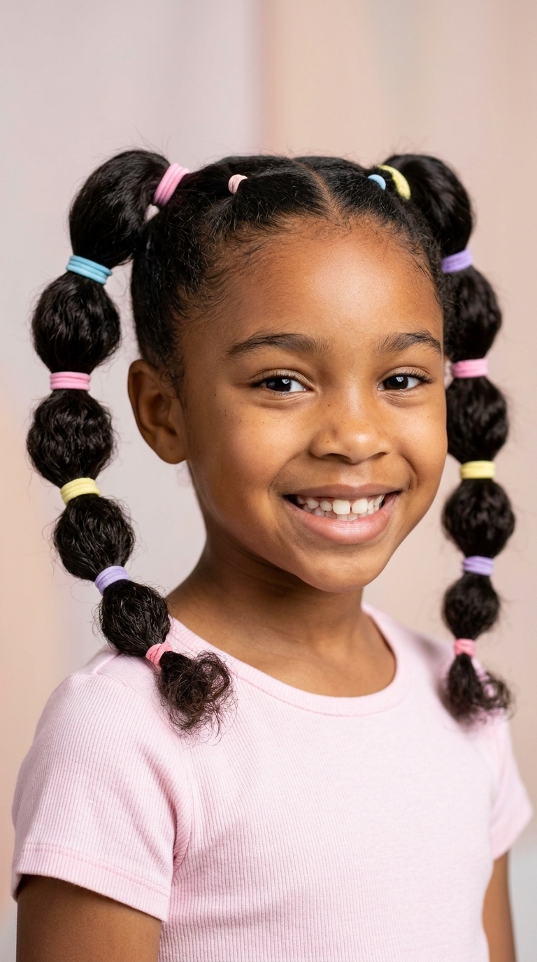 Playful Bubble Braid Ponytails