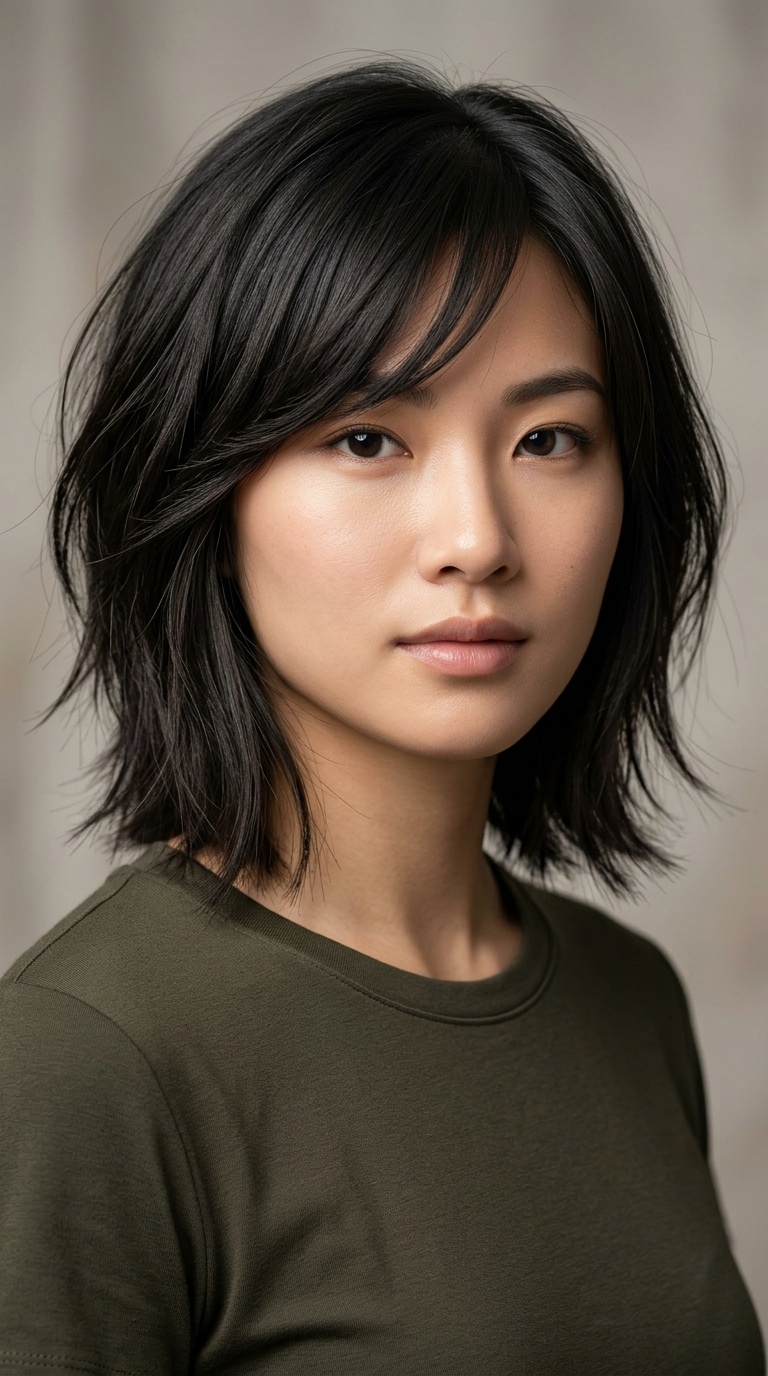Point-Cut Ends with Side-Swept Fringe