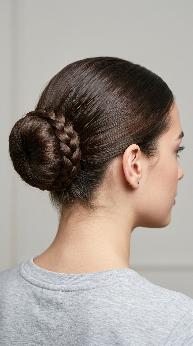Polished Ballerina Bun with Braided Base