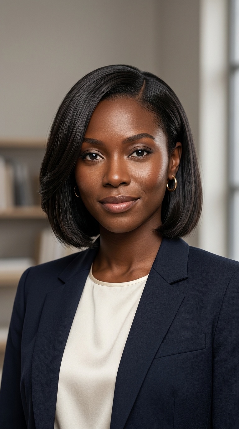 Polished Bob with Side Part