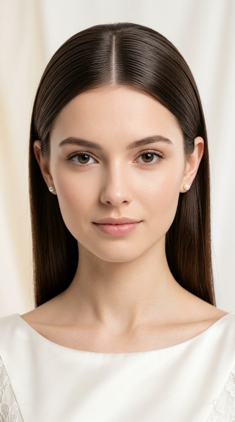 Polished Center Part with Ear Tucks