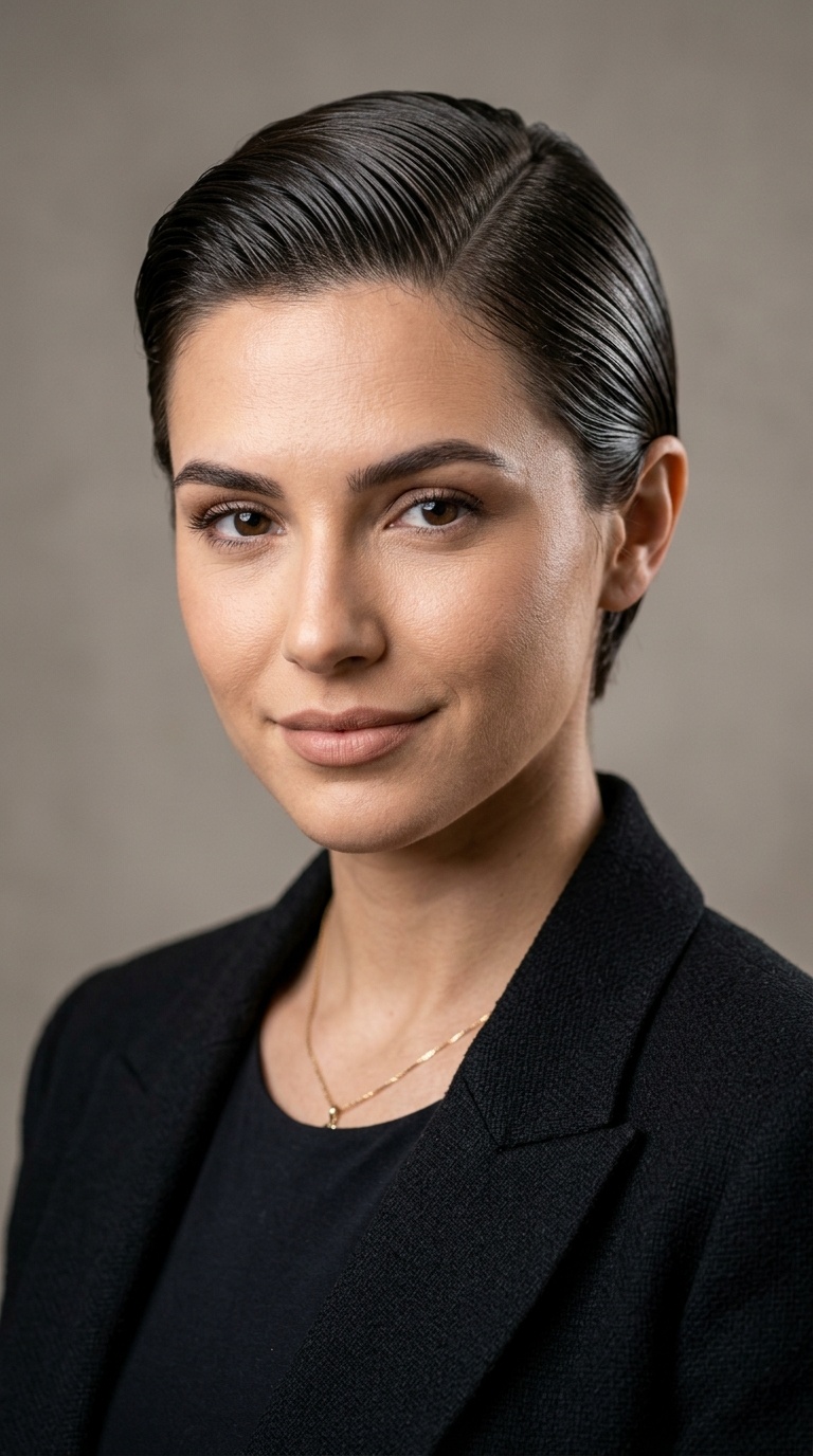 Polished Slicked-Back Side Part