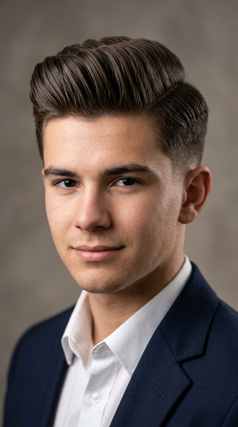 Pompadour Side Part