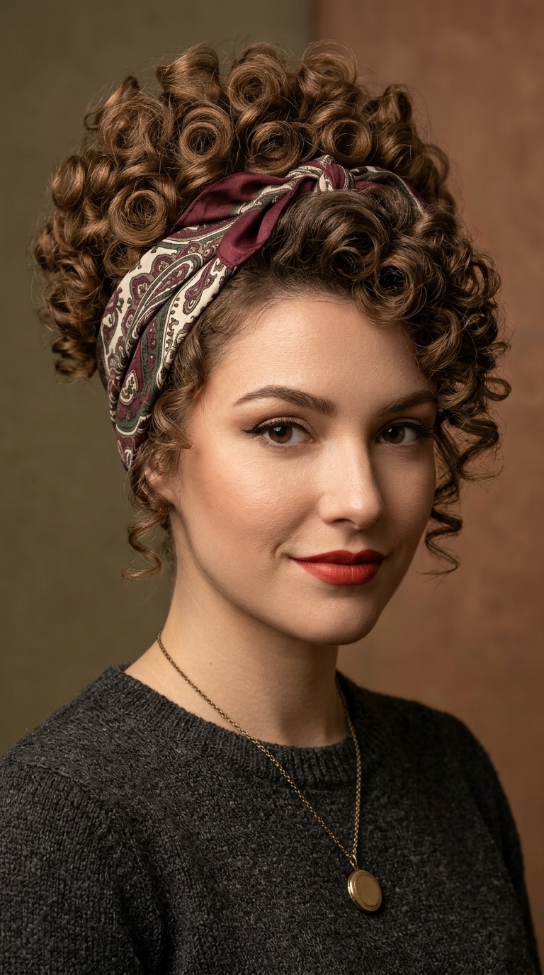 Poodle Curls with a Scarf