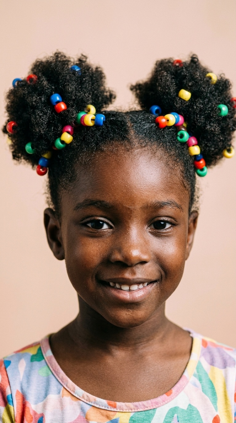 Puff Balls with Colorful Beads