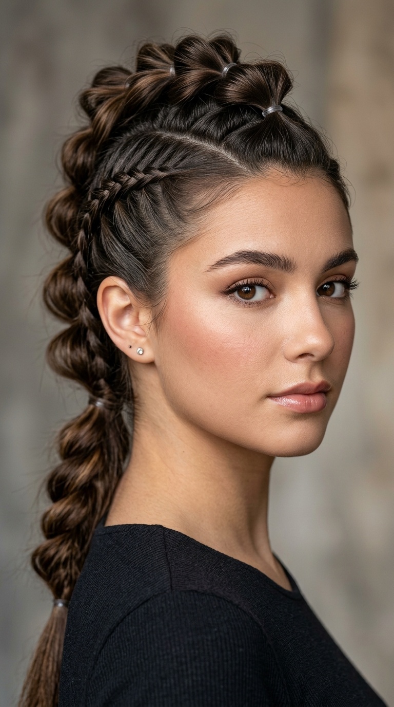Pull-Through Braid Faux Hawk
