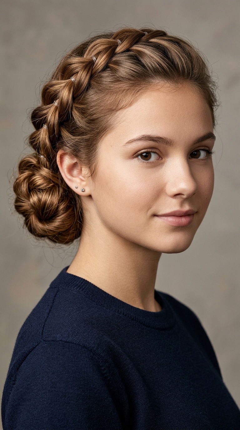 Pull-Through Braid Low Bun