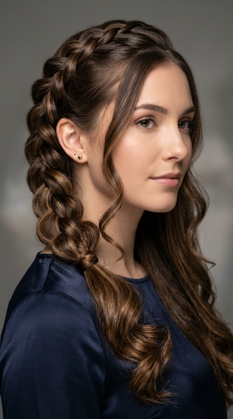 Pull-Through Braid with Barrel Curls