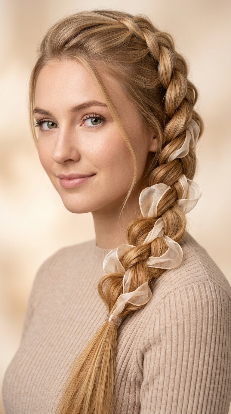 Pull-Through Braid with Organza Ribbon