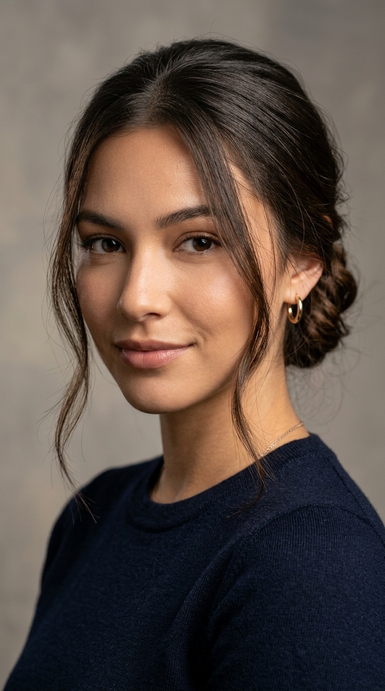 Pulled Back with Face-Framing Tendrils for Diamond Faces