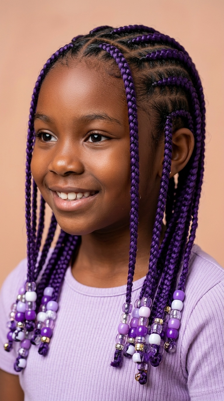 Purple Feed-in Braids