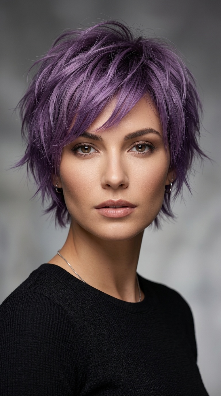 Purple Haze Voluminous Pixie Shag