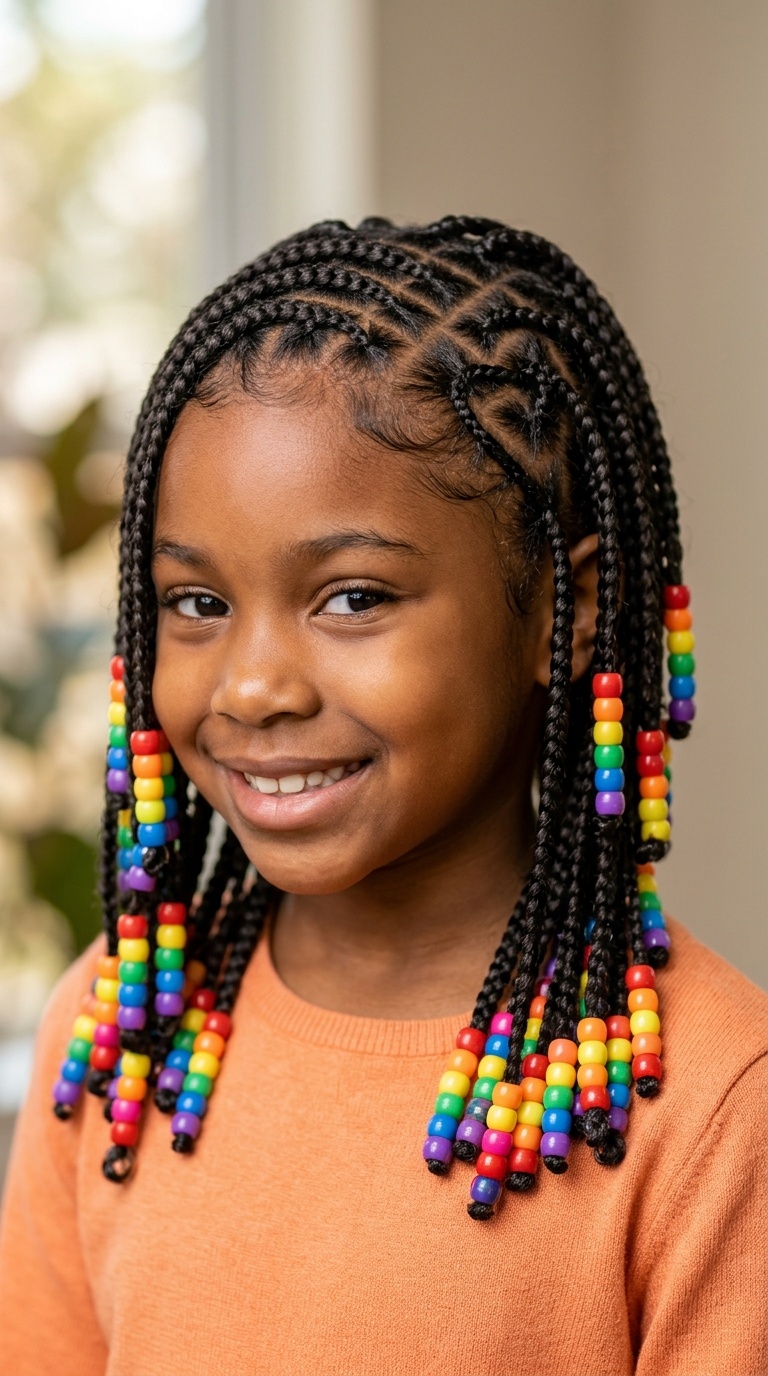 Rainbow Bead Heart Braids