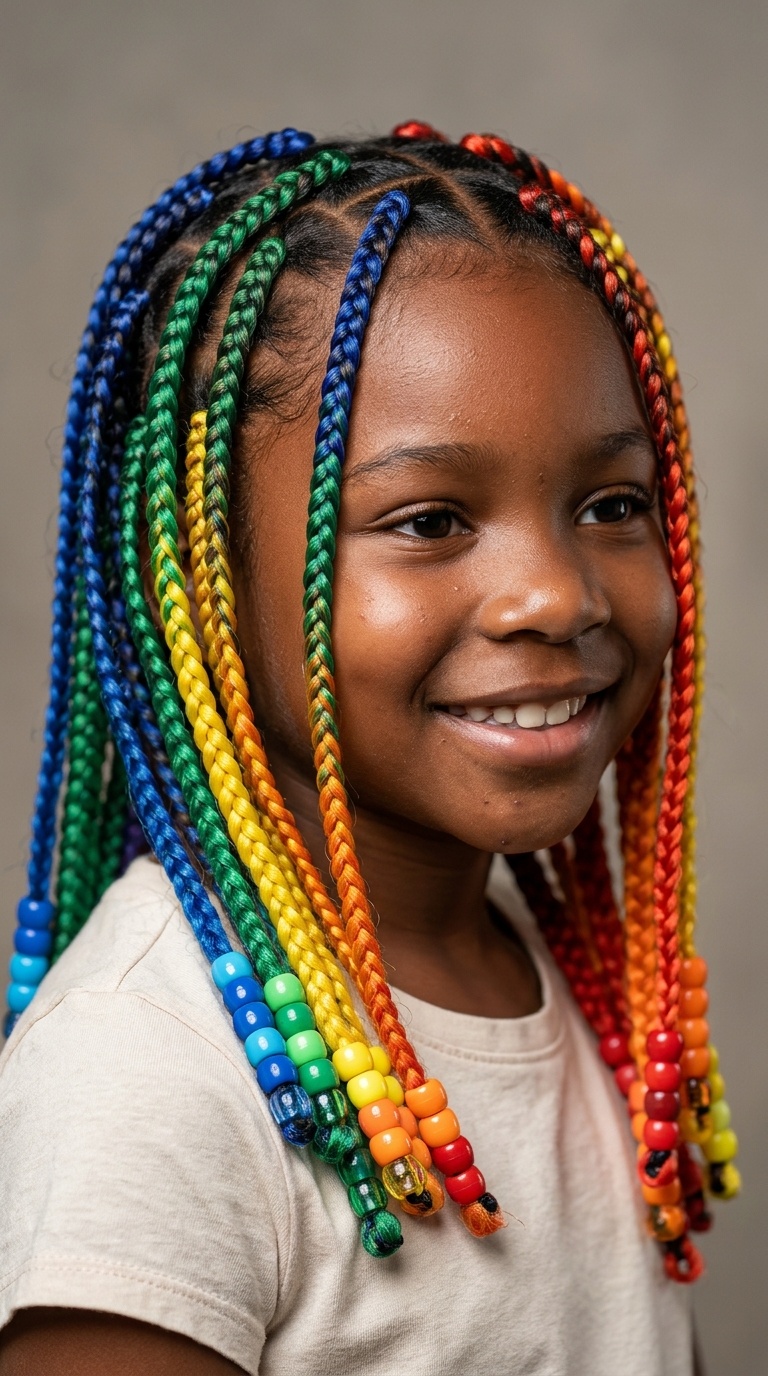 Rainbow Box Braids