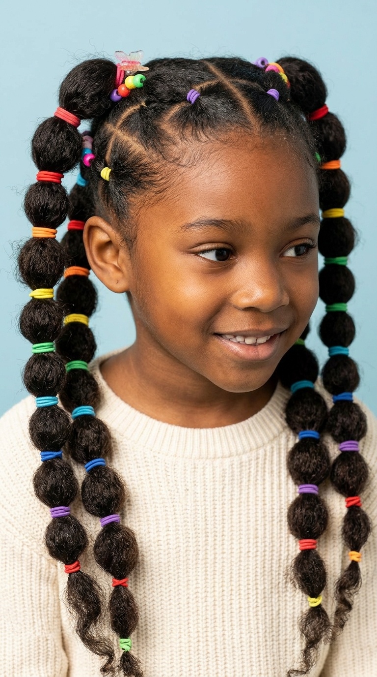 Rainbow Bubble Braid Accents