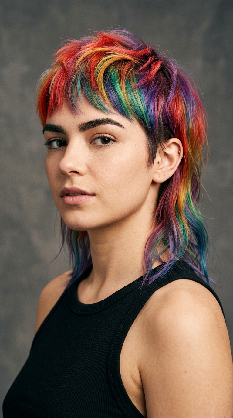 Rainbow Mullet-Pixie Hybrid