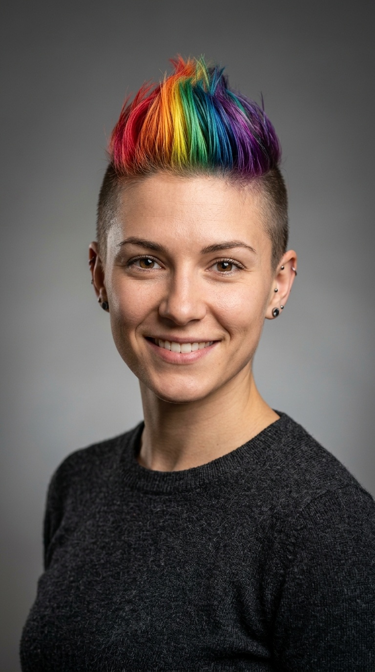 Rainbow Strip Mohawk