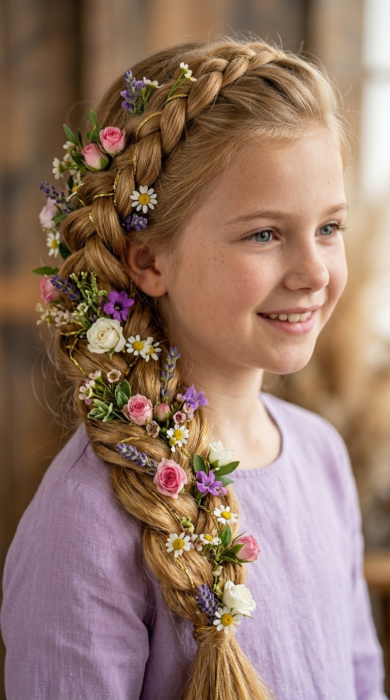 Rapunzel’s Flowered Long Braid