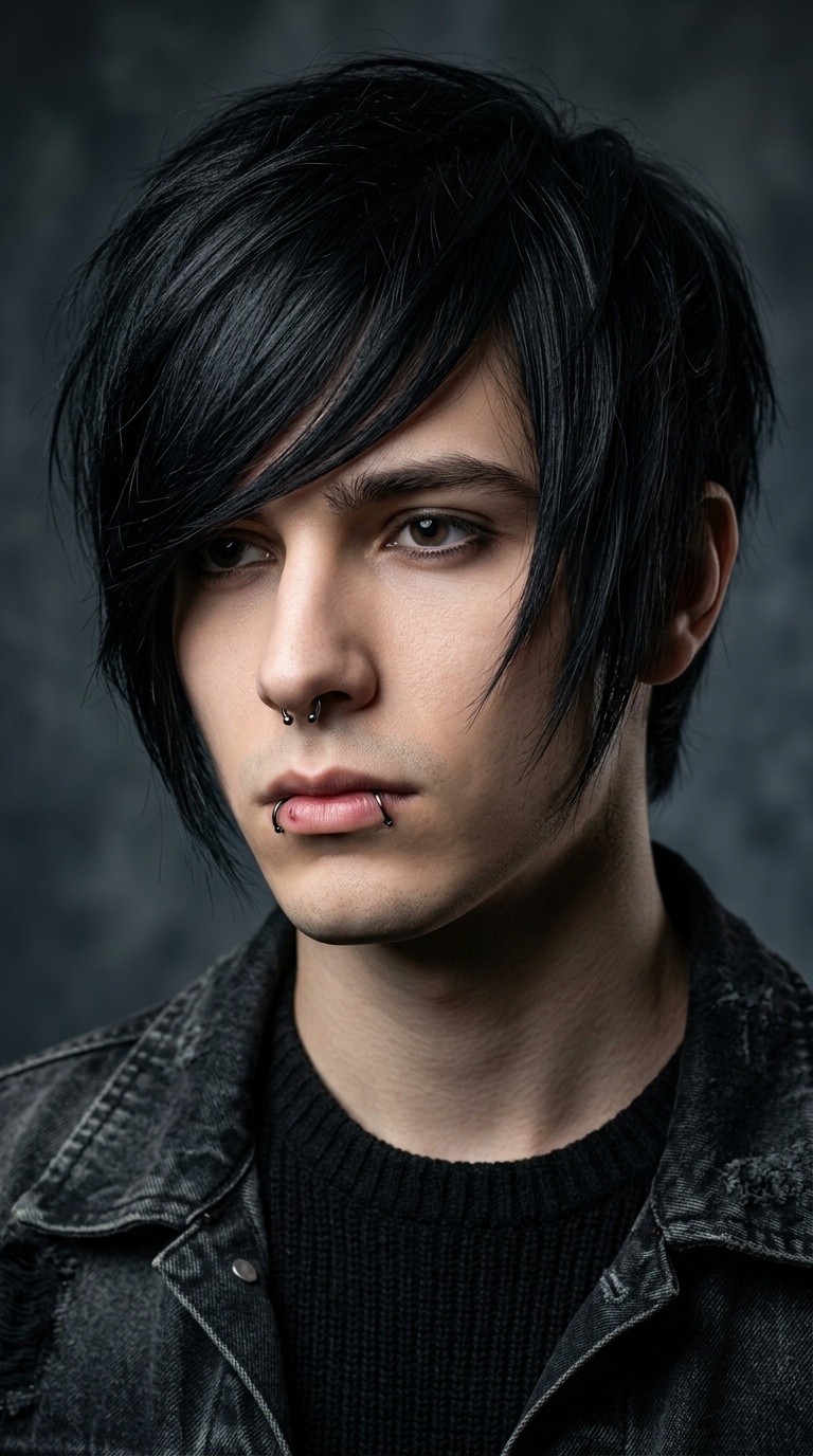 Raven Black Feathered Fringe