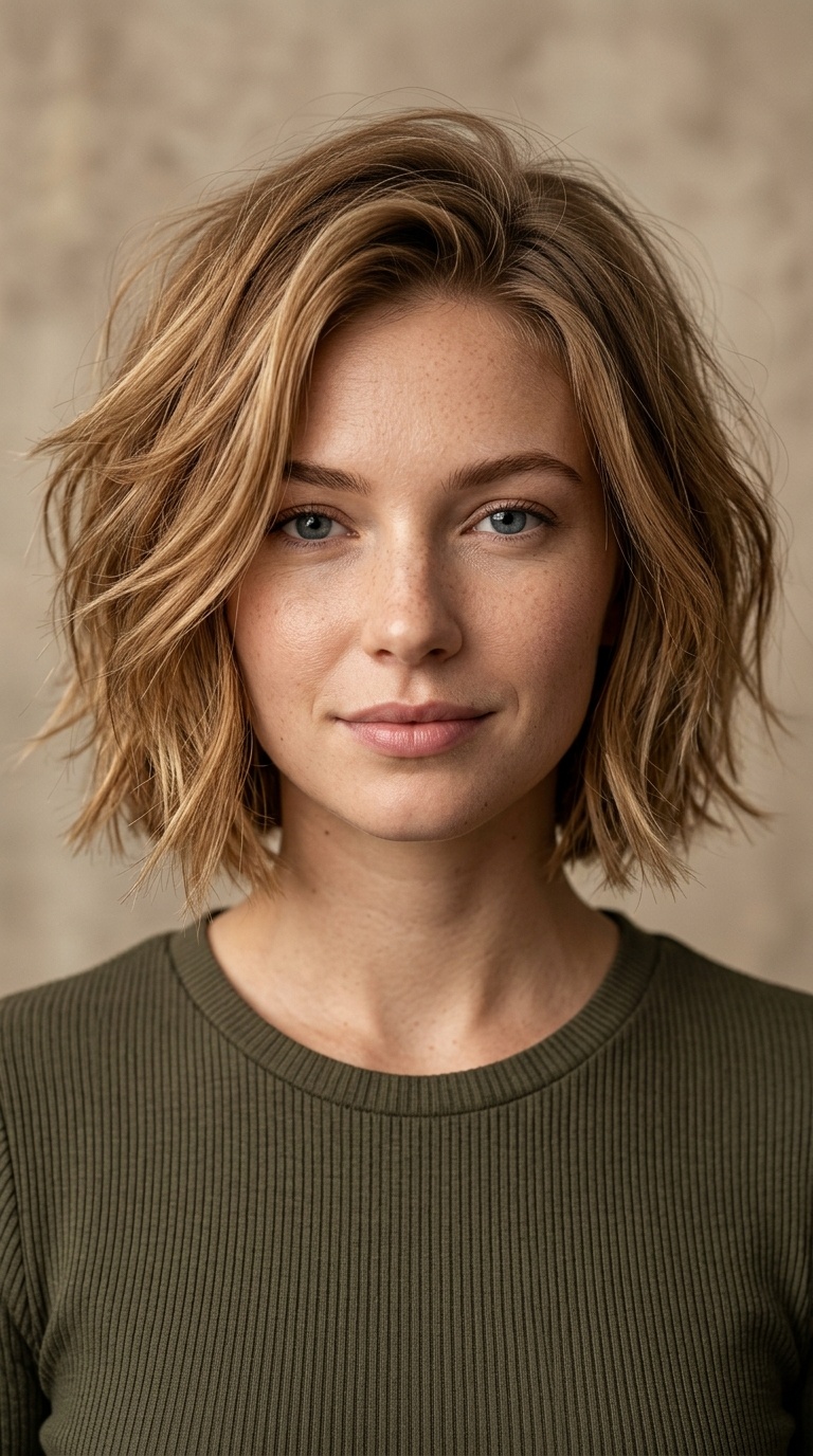 Razor-Cut Messy Bob