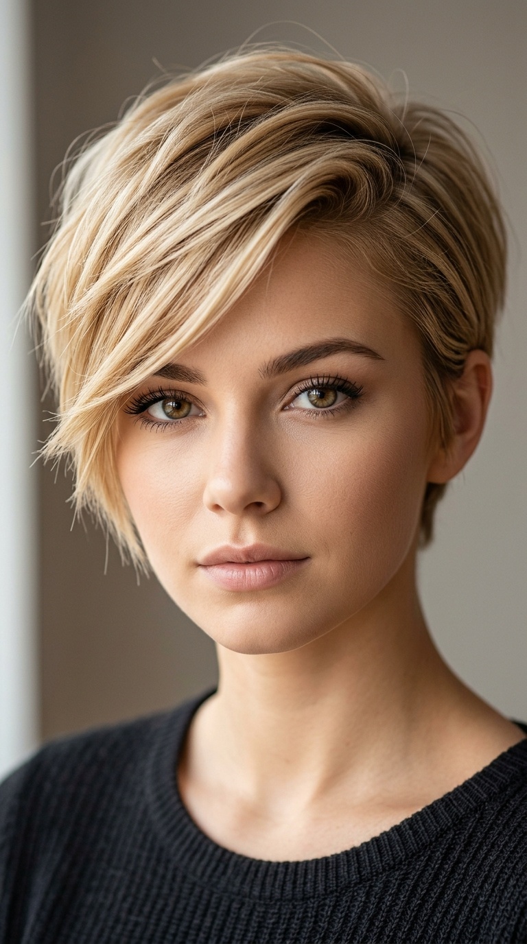 Razor-Cut Pixie with Side Sweep