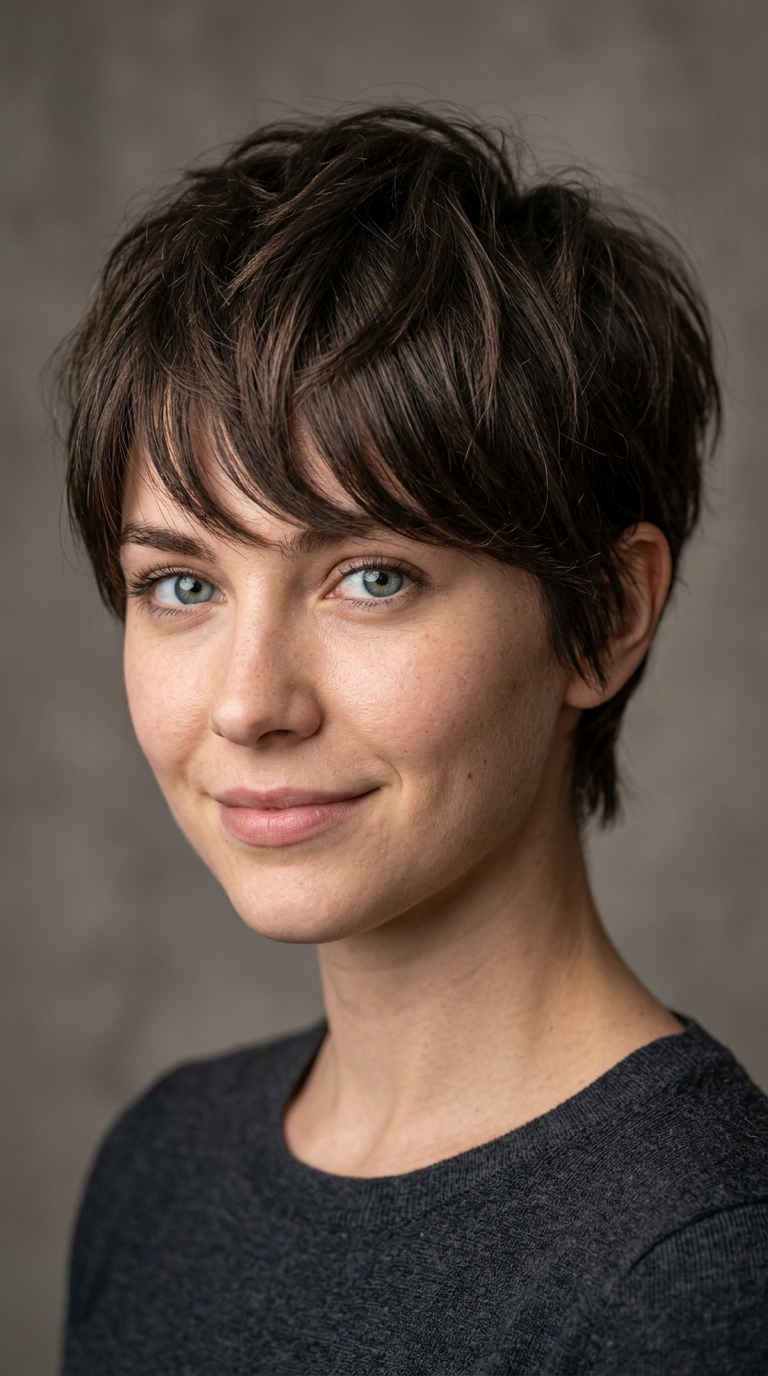 Razored Pixie with Feathered Bangs
