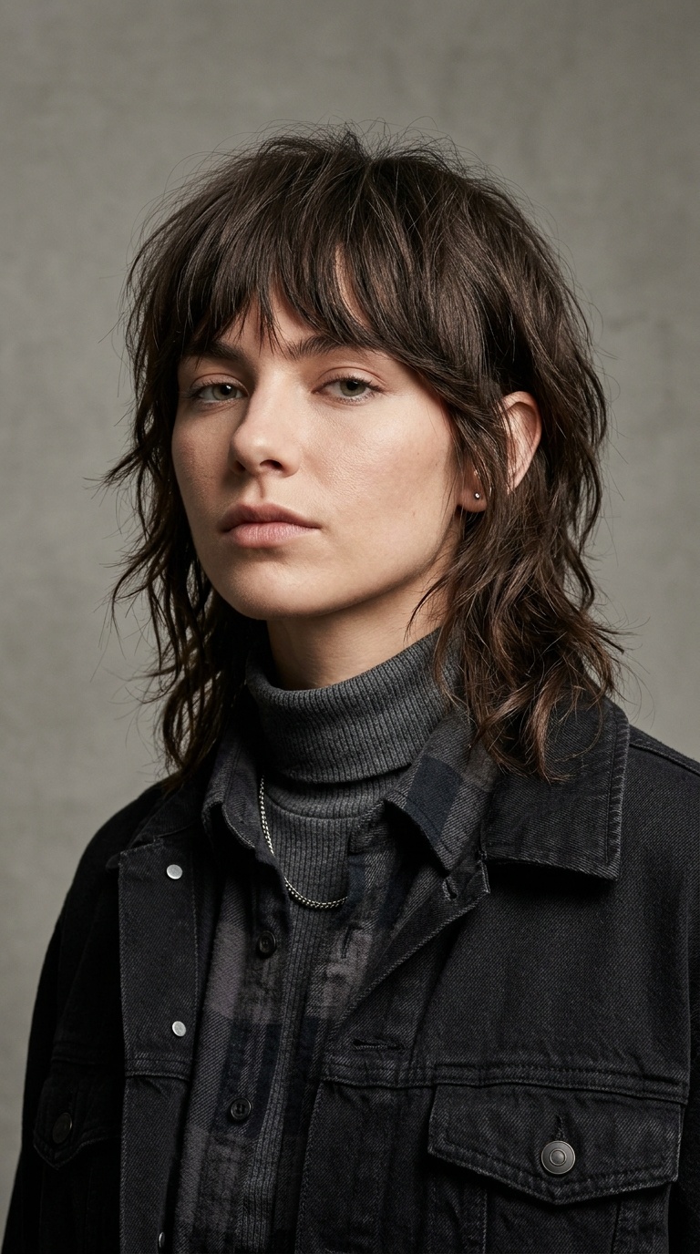 Razored Shag with Heavy Bangs