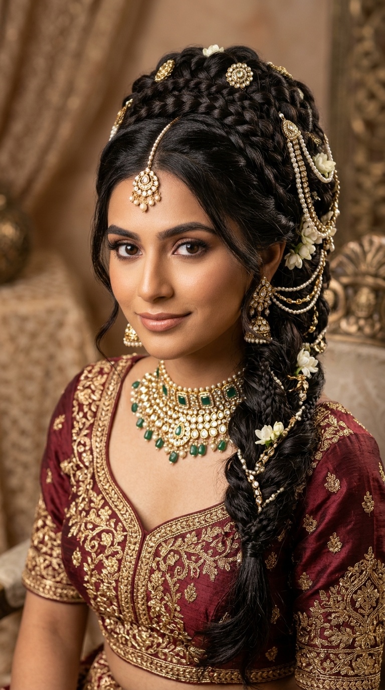 Regal Mughal-Inspired Braided Updo