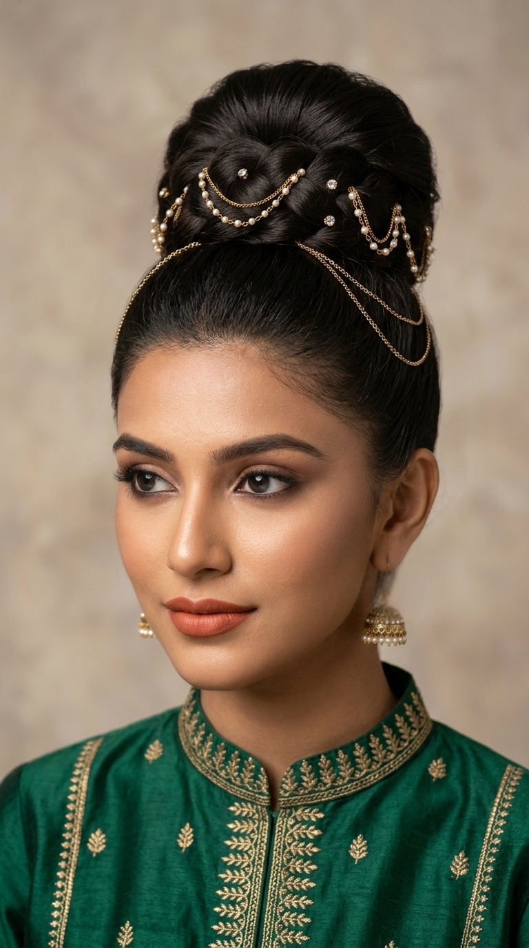 Regal Top Knot with Chain Details