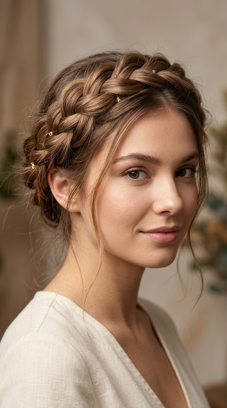 Relaxed Milkmaid Braids