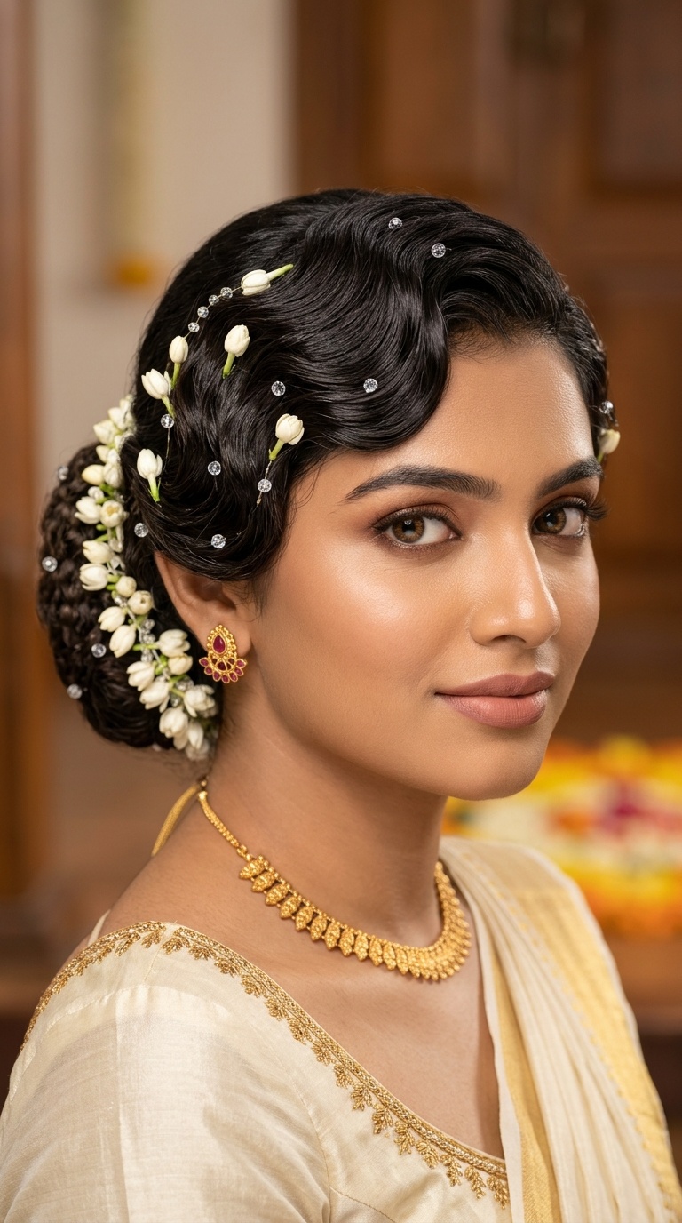 Retro Finger Waves with a Kerala Twist