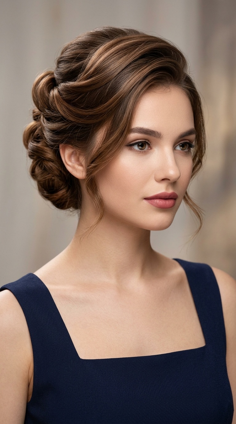 Retro French Pin Updo for Square Necklines